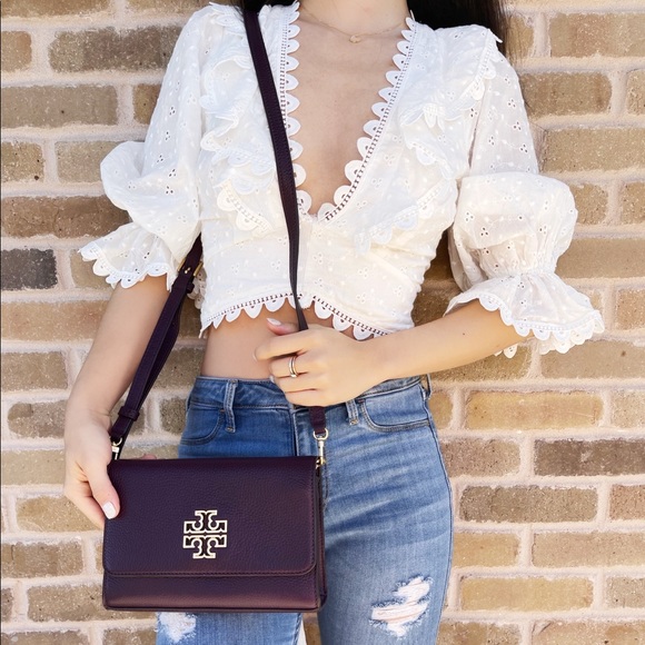 NWT Tory Burch large combo Crossbody Plum - Picture 2 of 11